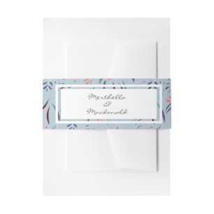 Bandeau De Faire-part MARIAGE Floral Personnalisé Bleu Crépuscule