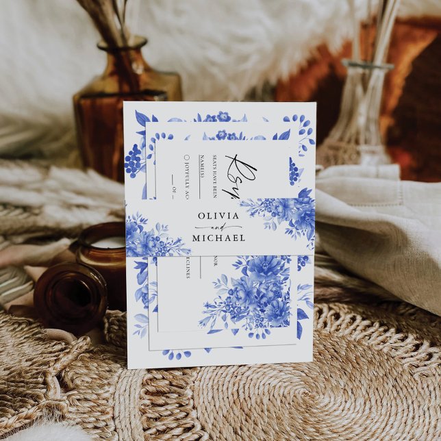 Bandeau De Faire-part Mariage Floral Porcelain Floral (Créateur téléchargé)