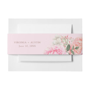 Bandeau De Faire-part Mariage Floral Rose