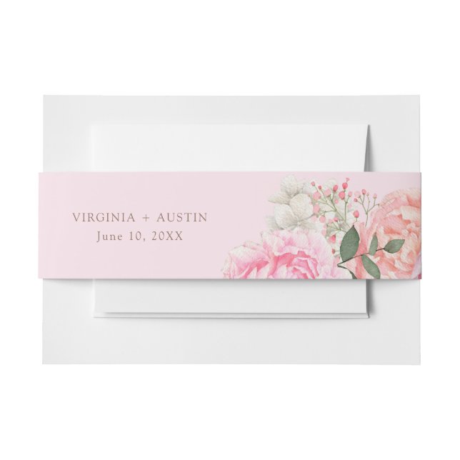 Bandeau De Faire-part Mariage Floral Rose (Devant Example)