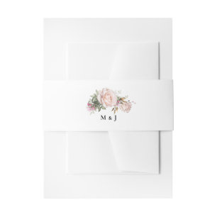 Bandeau De Faire-part Mariage floral rose du jardin