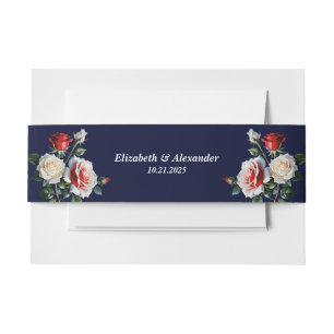 Bandeau De Faire-part Mariage floral rose rose foncé