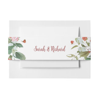 Bandeau De Faire-part Mariage floral rose vif