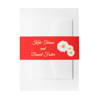 Bandeau De Faire-part Mariage Floral Rouge