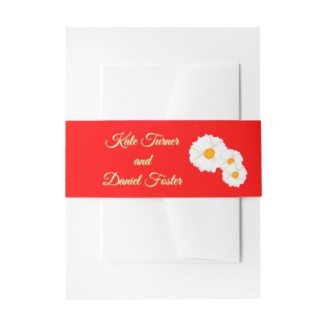 Bandeau De Faire-part Mariage Floral Rouge  (Devant example)