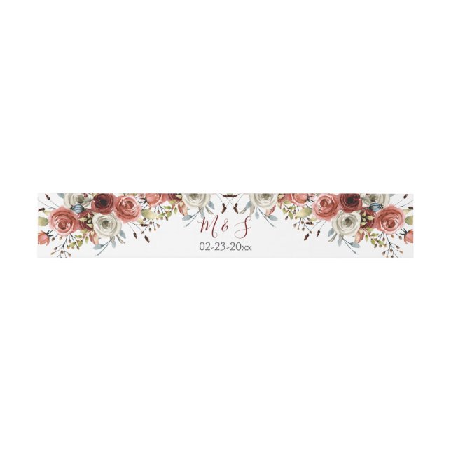 Bandeau De Faire-part Mariage Floral Rustique d'Automne (Plat)