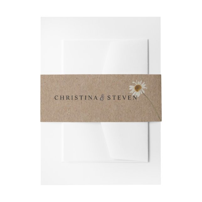 Bandeau De Faire-part Mariage floral rustique minimal (Devant example)