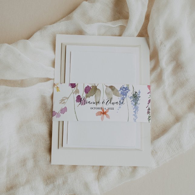 Bandeau De Faire-part Mariage floral sauvage classique (Créateur téléchargé)