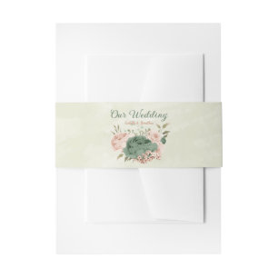 Bandeau De Faire-part mariage floral vert sauge