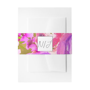 Bandeau De Faire-part Mariage Floral Vibrant de Rose et de Violet