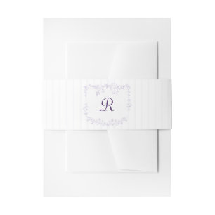 Bandeau De Faire-part Mariage Floral Vintage Français Rayures Lavande
