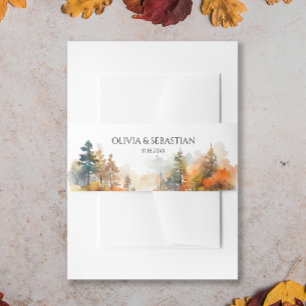 Bandeau De Faire-part Mariage forestier d'automne rustique