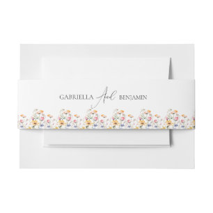 Bandeau De Faire-part Mariage Formel Fleur de Prairie Aquarelle