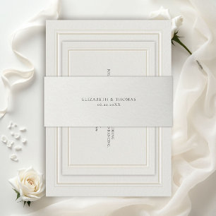 Bandeau De Faire-part Mariage Formel Moderne Classique Crème Formel