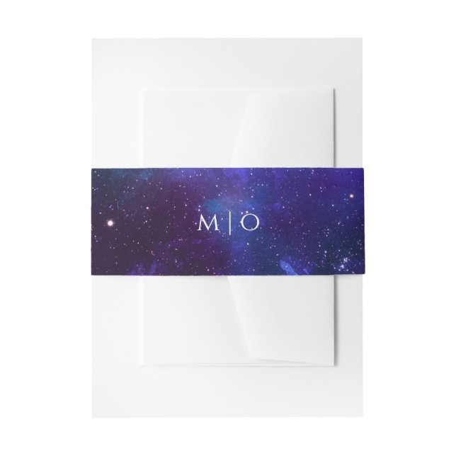 Bandeau De Faire-part Mariage Galactique dans l'Espace | Nuit Céleste Ét (Devant example)