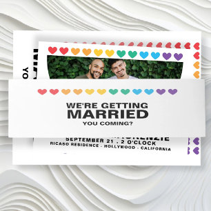 Bandeau De Faire-part Mariage Gay Arc-en-Ciel Vous Venez