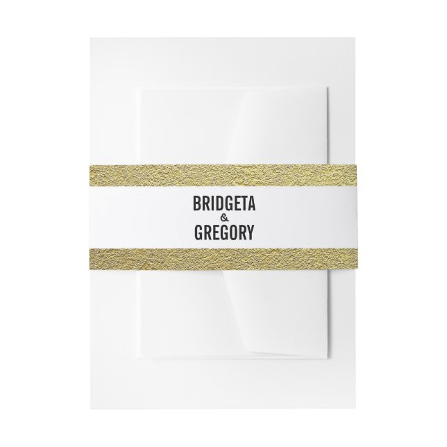 Bandeau De Faire-part Mariage Gold Foil Chic (Devant example)