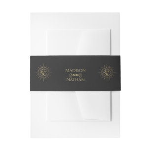 Bandeau De Faire-part Mariage Gold Sun et Moon Tarot
