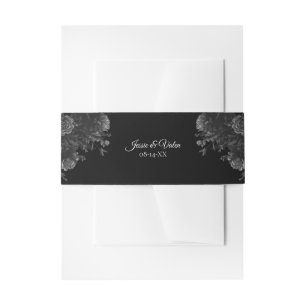 Bandeau De Faire-part Mariage gothique Rose noir et gris
