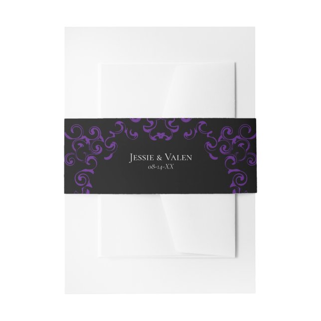 Bandeau De Faire-part Mariage gothique violet et noir (Devant example)