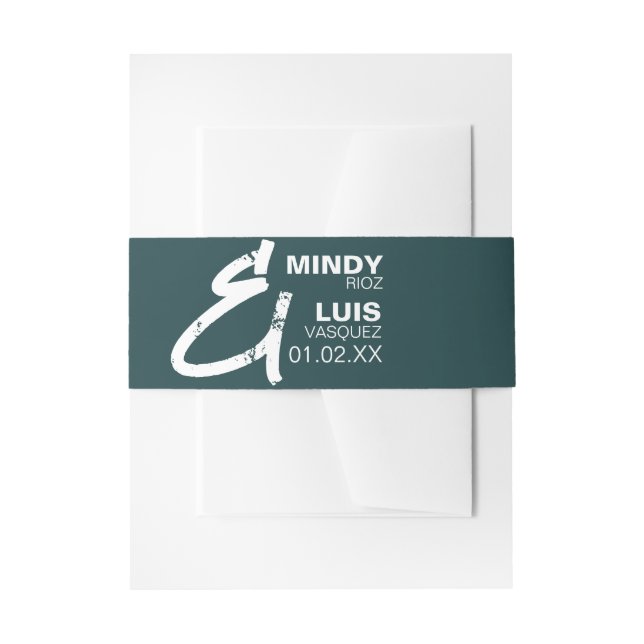 Bandeau De Faire-part Mariage Gras Ampersand Green Typography (Devant example)