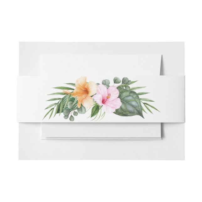 Bandeau De Faire-part Mariage Hawaiian Luau Tropical Beach (Devant Example)