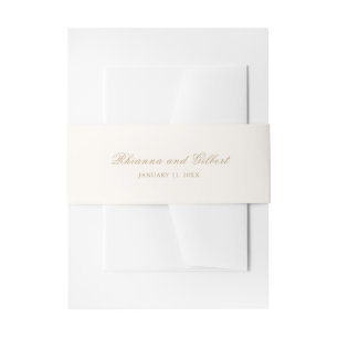 Bandeau De Faire-part Mariage Intemporel Ivoire et Or Classique