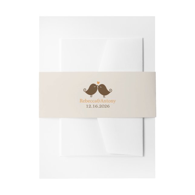 Bandeau De Faire-part Mariage Lovebirds d'automne (Devant example)