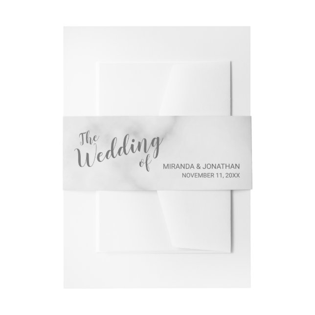 Bandeau De Faire-part Mariage Marbre blanc élégant (Devant example)
