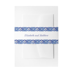 Bandeau De Faire-part Mariage méditerranéen bleu moderne