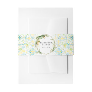 Bandeau De Faire-part Mariage méditerranéen de monogramme d'aquarelle