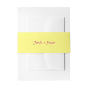 Bandeau De Faire-part Mariage minimal rose et beurré jaune