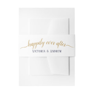 Bandeau De Faire-part Mariage minimaliste à l'écriture dorée moderne Nav