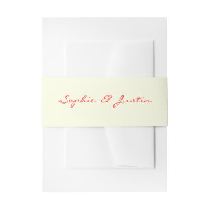 Bandeau De Faire-part Mariage minimaliste avec écriture rouge