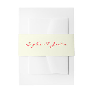 Bandeau De Faire-part Mariage minimaliste avec écriture rouge