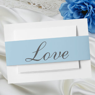 Bandeau De Faire-part Mariage Minimaliste Bleu Élégant d'Été