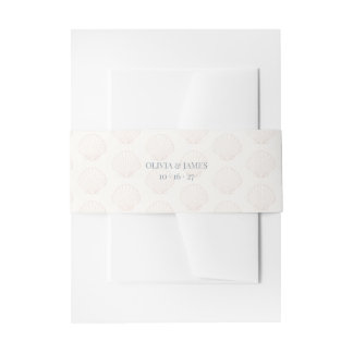 Bandeau De Faire-part Mariage Minimaliste Côtier Coquillage Bleu Poussié