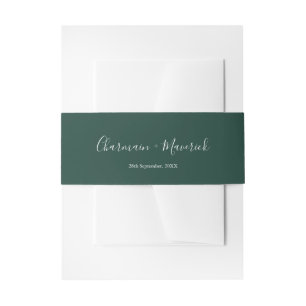 Bandeau De Faire-part Mariage Minimaliste Émeraude Vert Émeraude