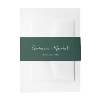 Bandeau De Faire-part Mariage Minimaliste Émeraude Vert Émeraude