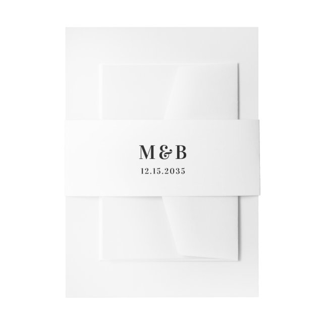 Bandeau De Faire-part Mariage Minimaliste Initiales Typographie Couple (Devant example)