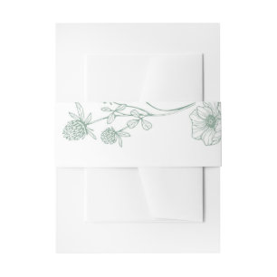 Bandeau De Faire-part Mariage Minimaliste Moderne aux Fleurs Sauvages Ve