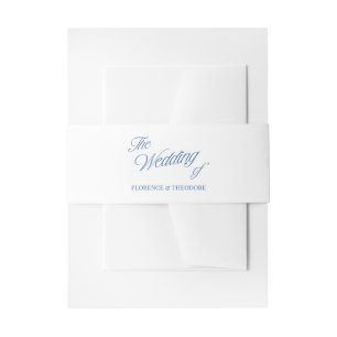 Bandeau De Faire-part Mariage Minimaliste Moderne Bleu et Blanc