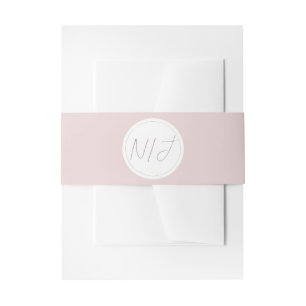 Bandeau De Faire-part Mariage Minimaliste Moderne Rose Huître Et Or