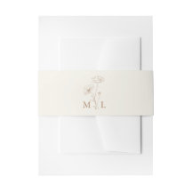Mariage minimaliste monogramme floral ivoire taupe
