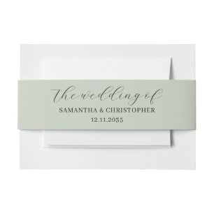 Bandeau De Faire-part Mariage minimaliste Sage vert