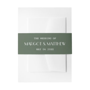 Bandeau De Faire-part Mariage minimaliste scandinave vert mousse foncé