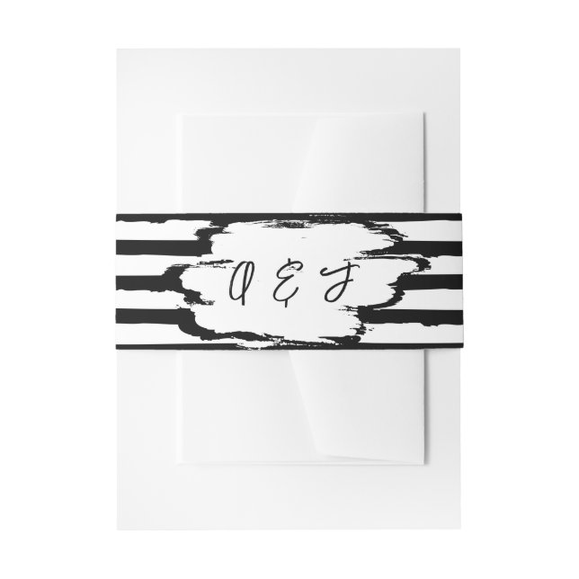 Bandeau De Faire-part Mariage Moderne Abstrait Bandes Noires (Devant example)