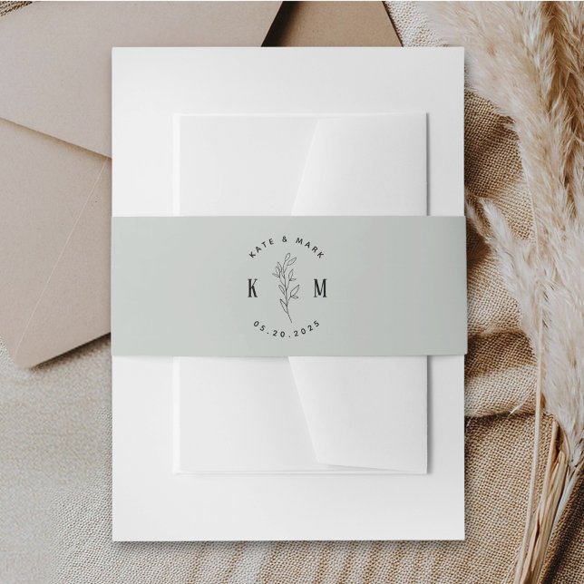 Bandeau De Faire-part Mariage Moderne Boho Douce Sauge (Créateur téléchargé)