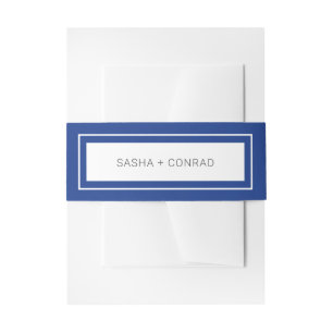 Bandeau De Faire-part Mariage Moderne Bordure Gras Bleu Saphir