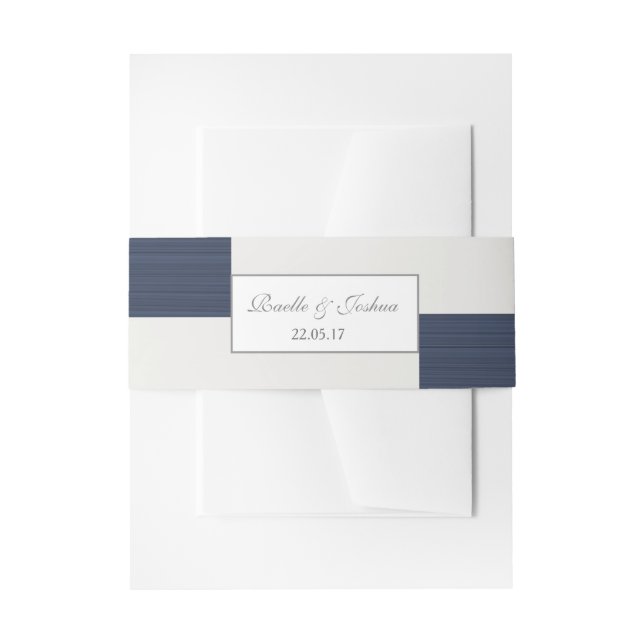 Bandeau De Faire-part Mariage moderne chic blanc gris foncé rayures (Devant example)